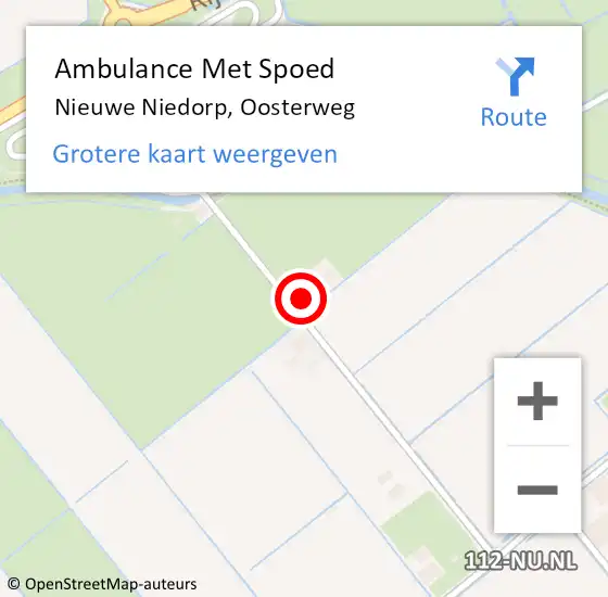 Locatie op kaart van de 112 melding: Ambulance Met Spoed Naar Nieuwe Niedorp, Oosterweg op 13 september 2022 04:35