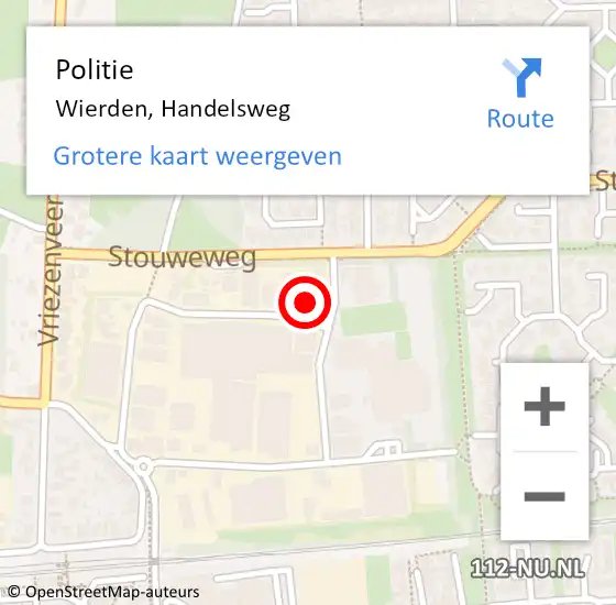 Locatie op kaart van de 112 melding: Politie Wierden, Handelsweg op 13 september 2022 11:53
