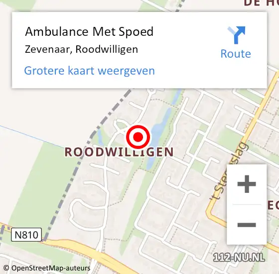Locatie op kaart van de 112 melding: Ambulance Met Spoed Naar Zevenaar, Roodwilligen op 13 september 2022 17:14