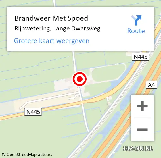 Locatie op kaart van de 112 melding: Brandweer Met Spoed Naar Rijpwetering, Lange Dwarsweg op 13 september 2022 17:15