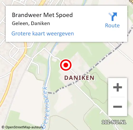 Locatie op kaart van de 112 melding: Brandweer Met Spoed Naar Geleen, Daniken op 13 september 2022 22:16