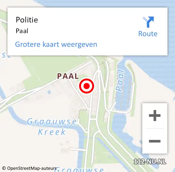 Locatie op kaart van de 112 melding: Politie Paal op 13 september 2022 23:26