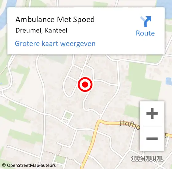 Locatie op kaart van de 112 melding: Ambulance Met Spoed Naar Dreumel, Kanteel op 14 september 2022 00:38