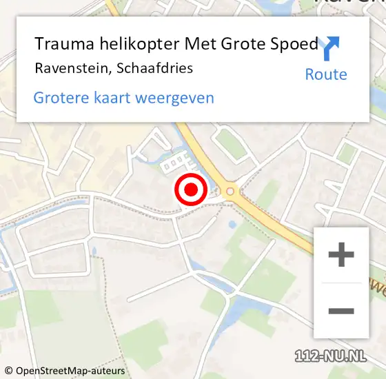 Locatie op kaart van de 112 melding: Trauma helikopter Met Grote Spoed Naar Ravenstein, Schaafdries op 14 september 2022 08:28