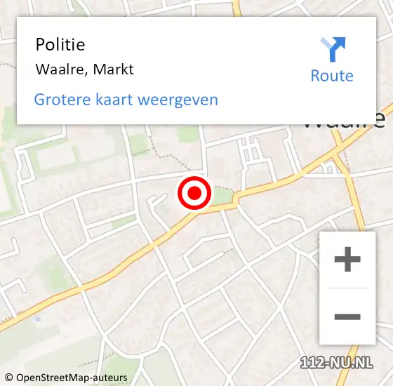 Locatie op kaart van de 112 melding: Politie Waalre, Markt op 14 september 2022 08:32