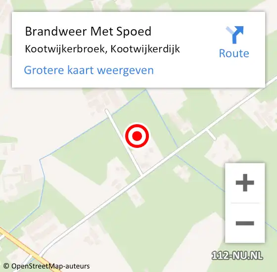 Locatie op kaart van de 112 melding: Brandweer Met Spoed Naar Kootwijkerbroek, Kootwijkerdijk op 14 september 2022 09:19