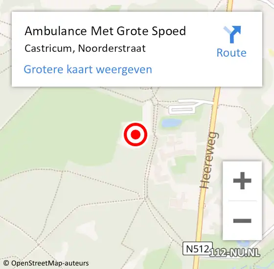 Locatie op kaart van de 112 melding: Ambulance Met Grote Spoed Naar Castricum, Noorderstraat op 14 september 2022 13:39