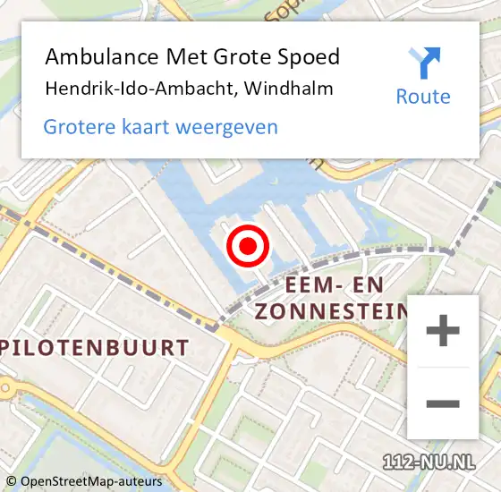 Locatie op kaart van de 112 melding: Ambulance Met Grote Spoed Naar Hendrik-Ido-Ambacht, Windhalm op 14 september 2022 19:43
