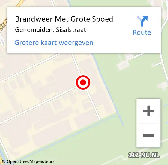 Locatie op kaart van de 112 melding: Brandweer Met Grote Spoed Naar Genemuiden, Sisalstraat op 29 juli 2014 12:05