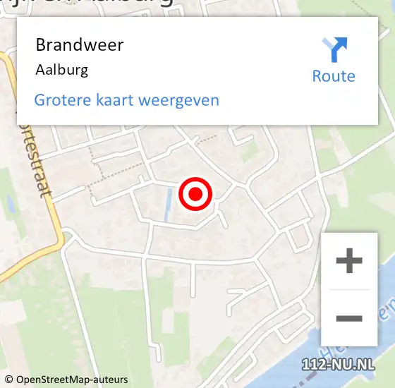 Locatie op kaart van de 112 melding: Brandweer Aalburg op 15 september 2022 09:23