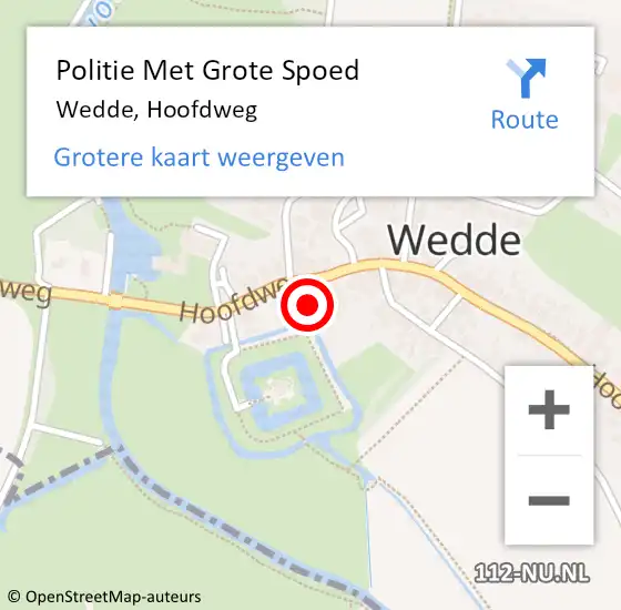 Locatie op kaart van de 112 melding: Politie Met Grote Spoed Naar Wedde, Hoofdweg op 15 september 2022 11:04