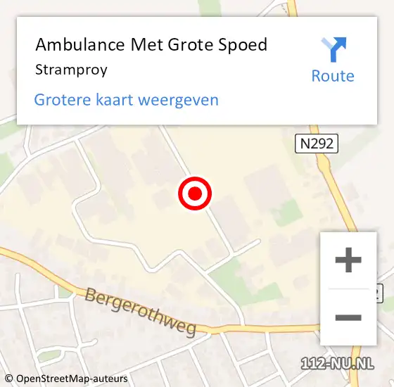 Locatie op kaart van de 112 melding: Ambulance Met Grote Spoed Naar Stramproy op 15 september 2022 11:20