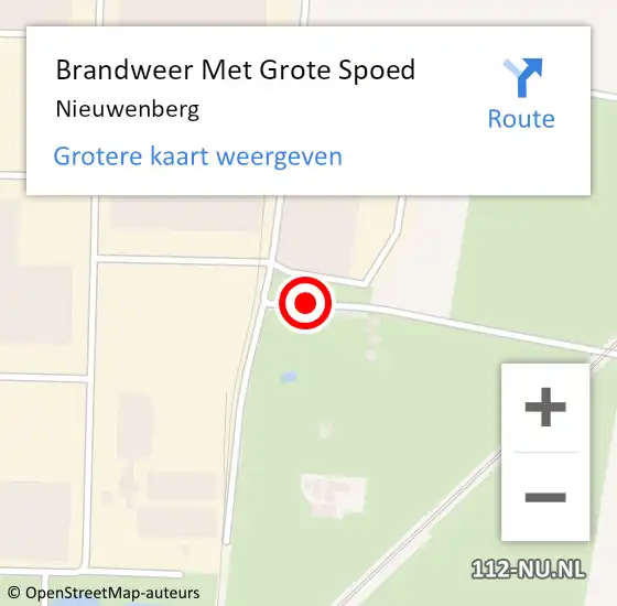 Locatie op kaart van de 112 melding: Brandweer Met Grote Spoed Naar Nieuwenberg op 16 september 2022 00:28