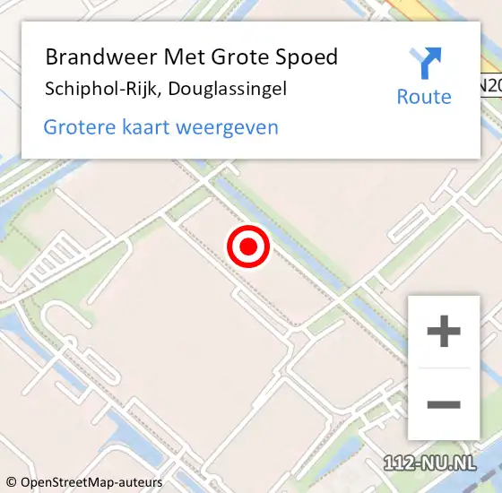 Locatie op kaart van de 112 melding: Brandweer Met Grote Spoed Naar Schiphol-Rijk, Douglassingel op 16 september 2022 06:32