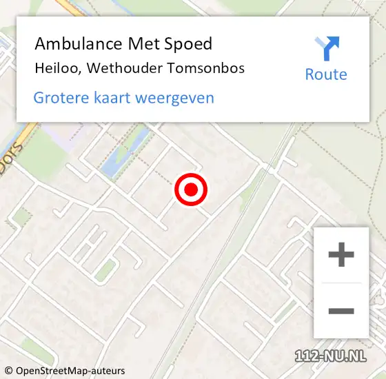 Locatie op kaart van de 112 melding: Ambulance Met Spoed Naar Heiloo, Wethouder Tomsonbos op 16 september 2022 06:34