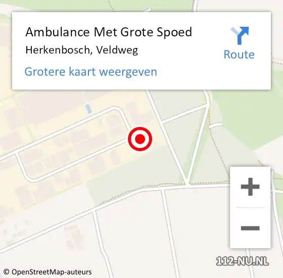 Locatie op kaart van de 112 melding: Ambulance Met Grote Spoed Naar Herkenbosch, Veldweg op 16 september 2022 13:43