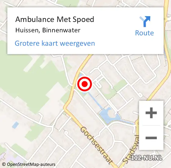 Locatie op kaart van de 112 melding: Ambulance Met Spoed Naar Huissen, Binnenwater op 16 september 2022 17:28