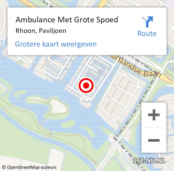 Locatie op kaart van de 112 melding: Ambulance Met Grote Spoed Naar Rhoon, Paviljoen op 17 september 2022 08:13