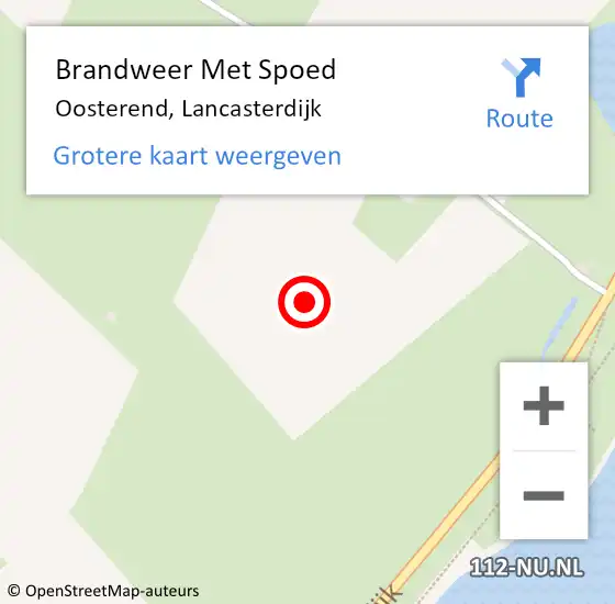 Locatie op kaart van de 112 melding: Brandweer Met Spoed Naar Oosterend, Lancasterdijk op 17 september 2022 19:31