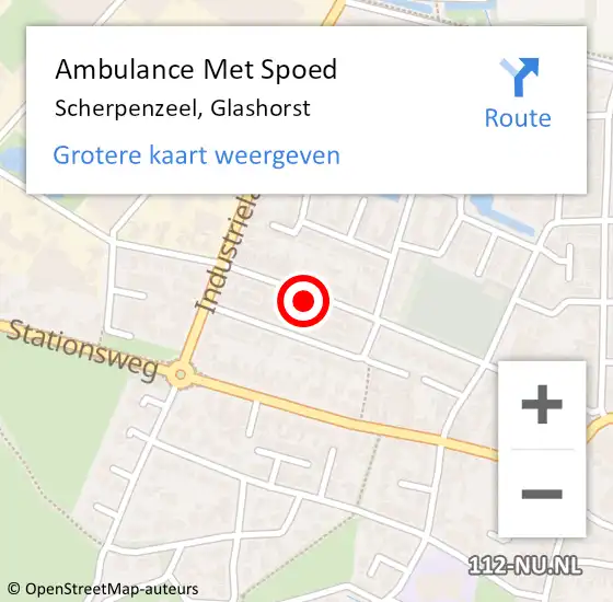 Locatie op kaart van de 112 melding: Ambulance Met Spoed Naar Scherpenzeel, Glashorst op 17 september 2022 20:37