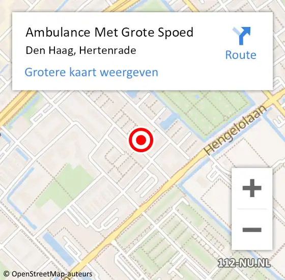 Locatie op kaart van de 112 melding: Ambulance Met Grote Spoed Naar Den Haag, Hertenrade op 18 september 2022 03:17