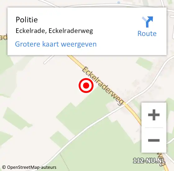 Locatie op kaart van de 112 melding: Politie Eckelrade, Eckelraderweg op 18 september 2022 04:16