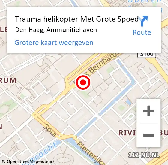 Locatie op kaart van de 112 melding: Trauma helikopter Met Grote Spoed Naar Den Haag, Ammunitiehaven op 18 september 2022 07:50