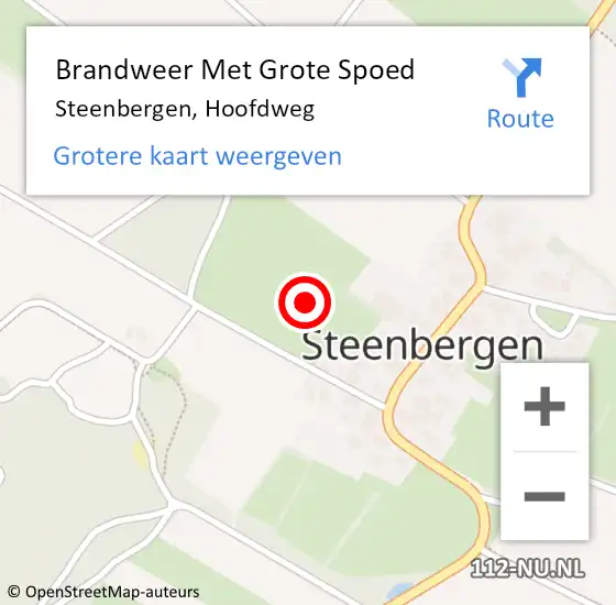 Locatie op kaart van de 112 melding: Brandweer Met Grote Spoed Naar Steenbergen, Hoofdweg op 18 september 2022 13:19