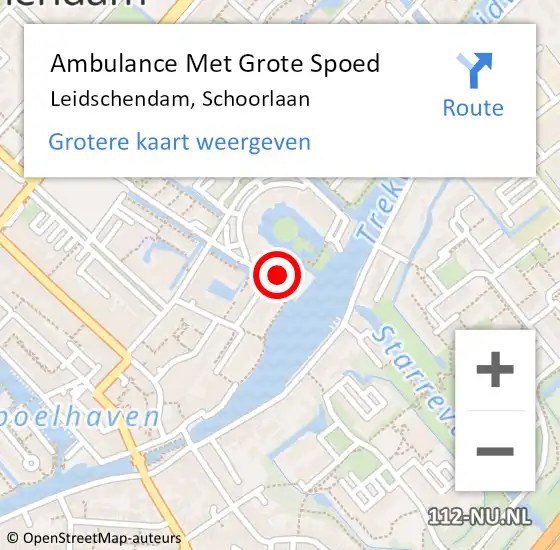 Locatie op kaart van de 112 melding: Ambulance Met Grote Spoed Naar Leidschendam, Schoorlaan op 18 september 2022 15:49