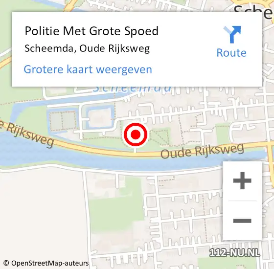 Locatie op kaart van de 112 melding: Politie Met Grote Spoed Naar Scheemda, Oude Rijksweg op 18 september 2022 18:11
