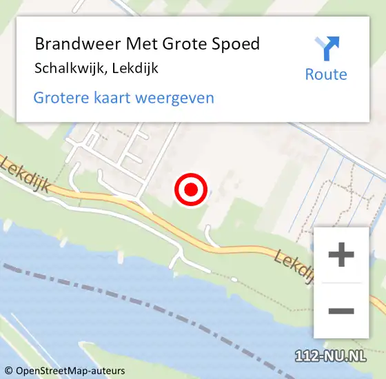 Locatie op kaart van de 112 melding: Brandweer Met Grote Spoed Naar Schalkwijk, Lekdijk op 19 september 2022 09:07