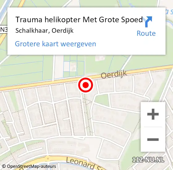 Locatie op kaart van de 112 melding: Trauma helikopter Met Grote Spoed Naar Schalkhaar, Oerdijk op 19 september 2022 12:14