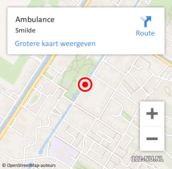 Locatie op kaart van de 112 melding: Ambulance Smilde op 19 september 2022 12:30