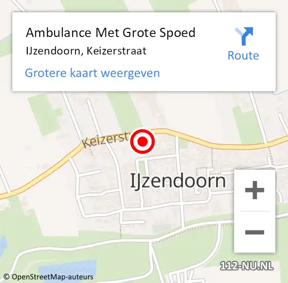 Locatie op kaart van de 112 melding: Ambulance Met Grote Spoed Naar IJzendoorn, Keizerstraat op 19 september 2022 23:12