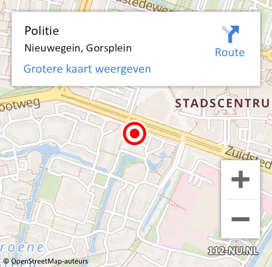 Locatie op kaart van de 112 melding: Politie Nieuwegein, Gorsplein op 20 september 2022 07:17