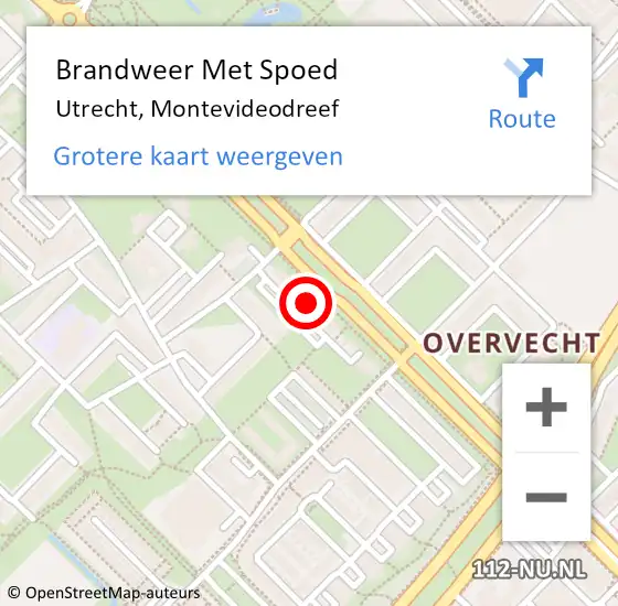 Locatie op kaart van de 112 melding: Brandweer Met Spoed Naar Utrecht, Montevideodreef op 20 september 2022 10:24
