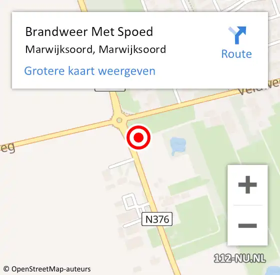Locatie op kaart van de 112 melding: Brandweer Met Spoed Naar Marwijksoord, Marwijksoord op 20 september 2022 16:39