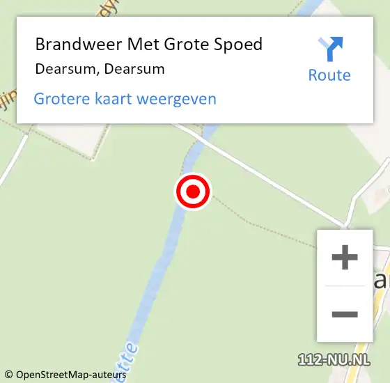 Locatie op kaart van de 112 melding: Brandweer Met Grote Spoed Naar Dearsum, Dearsum op 20 september 2022 17:24