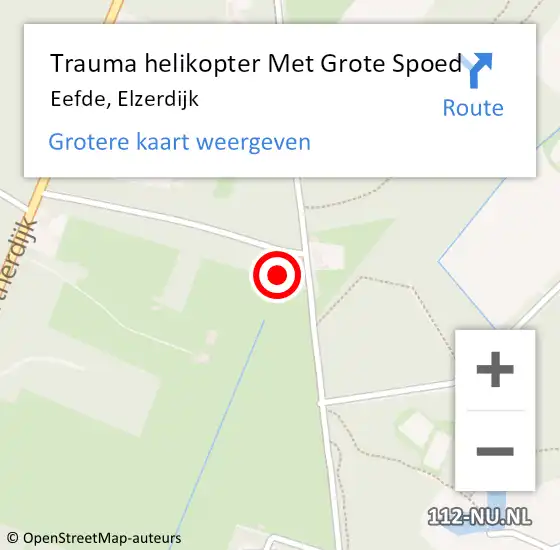 Locatie op kaart van de 112 melding: Trauma helikopter Met Grote Spoed Naar Eefde, Elzerdijk op 20 september 2022 18:45