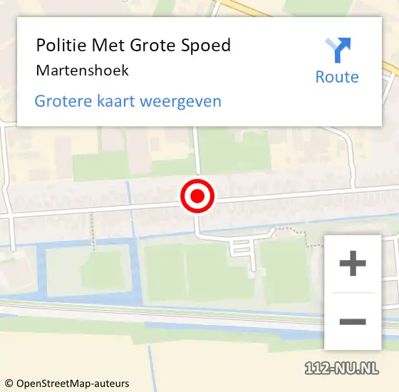 Locatie op kaart van de 112 melding: Politie Met Grote Spoed Naar Martenshoek op 20 september 2022 18:49