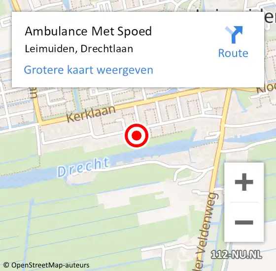Locatie op kaart van de 112 melding: Ambulance Met Spoed Naar Leimuiden, Drechtlaan op 21 september 2022 09:22