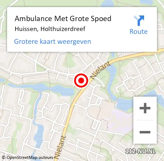 Locatie op kaart van de 112 melding: Ambulance Met Grote Spoed Naar Huissen, Holthuizerdreef op 21 september 2022 09:58
