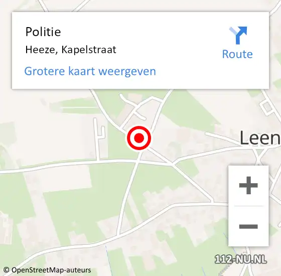 Locatie op kaart van de 112 melding: Politie Heeze, Kapelstraat op 21 september 2022 11:34