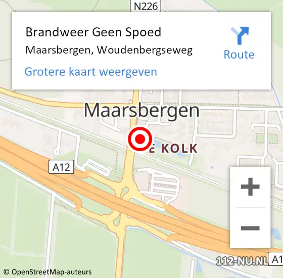 Locatie op kaart van de 112 melding: Brandweer Geen Spoed Naar Maarsbergen, Woudenbergseweg op 21 september 2022 14:38