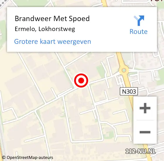 Locatie op kaart van de 112 melding: Brandweer Met Spoed Naar Ermelo, Lokhorstweg op 21 september 2022 15:02