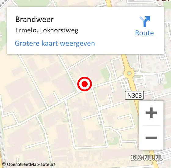 Locatie op kaart van de 112 melding: Brandweer Ermelo, Lokhorstweg op 21 september 2022 15:03