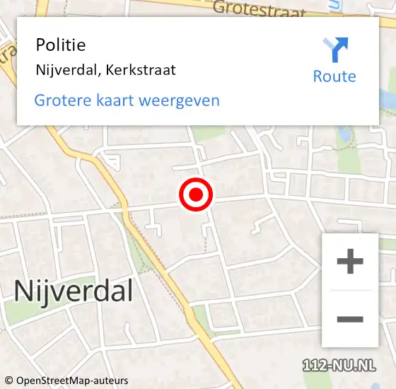 Locatie op kaart van de 112 melding: Politie Nijverdal, Kerkstraat op 21 september 2022 15:54