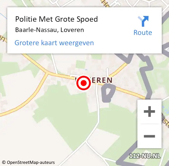 Locatie op kaart van de 112 melding: Politie Met Grote Spoed Naar Baarle-Nassau, Loveren op 21 september 2022 16:21