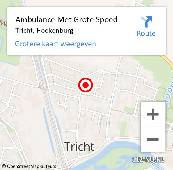 Locatie op kaart van de 112 melding: Ambulance Met Grote Spoed Naar Tricht, Hoekenburg op 21 september 2022 21:14