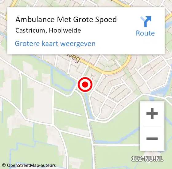 Locatie op kaart van de 112 melding: Ambulance Met Grote Spoed Naar Castricum, Hooiweide op 22 september 2022 08:10